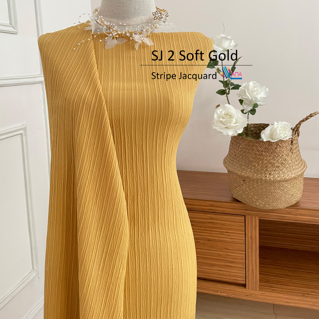 0.5m Wrinkle Viscose rib stripe Jacquard Iroless Bidang 59/60 Inch Price For 0.5m Fabric For Bride's Dress Ana Textile