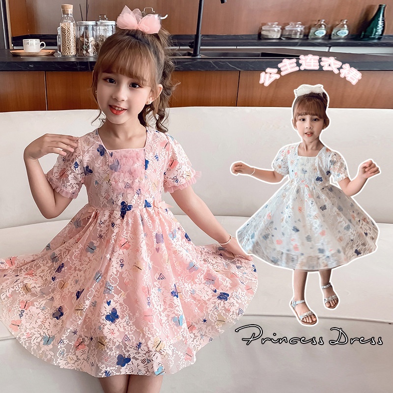 1-9 Years Kids Dress Girl Dress Baby Girl Gaun Budak Perempuan Pink Dress Budak Perempu White Dresses