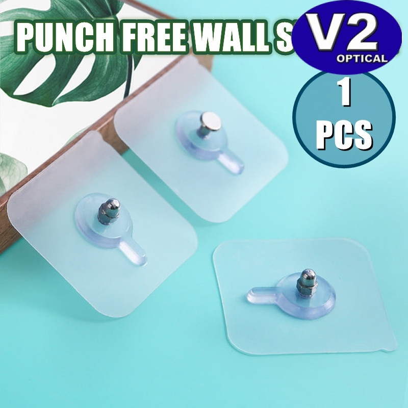 (1 PC) Punch-Free Wall Stickers Adhesive Non-Trace Wall Screw Hook Bathroom Kitchen Living Room Bedroom Utensils Install