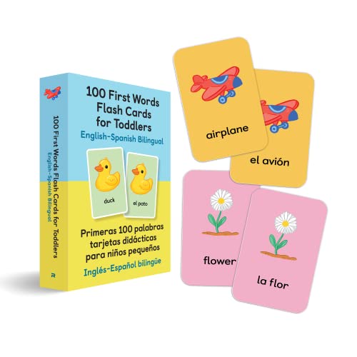 100 First Words Flash Cards for Toddlers: English-Spanish Bilingual: Primeras 100 palabras tarjetas didacticas para ninos pequenos