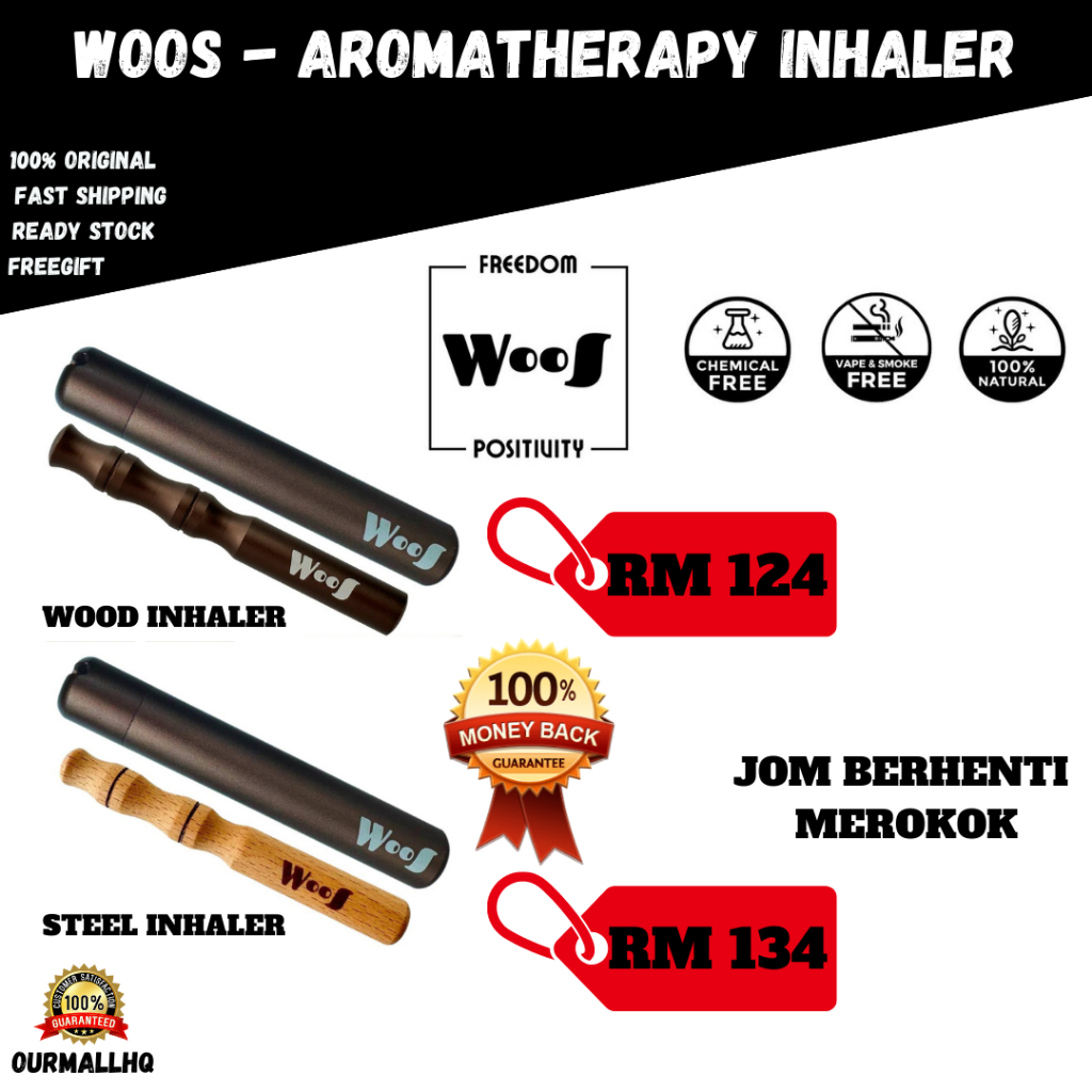 【100% ORIGINAL+FAST SHIPPING】WooS - Aromatherapy Inhaler (Smoking & Vaping Cessation Device)