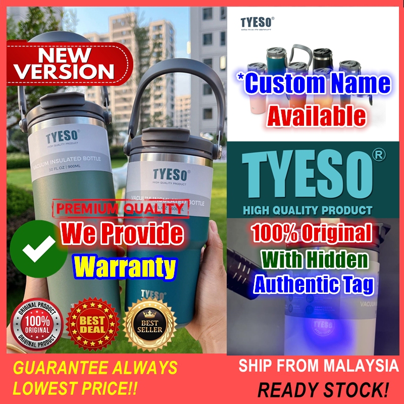 100% Original Tyeso Thermos Cup Tumbler Cup with Straw Vacuum Water Bottle Ice Cup 304 Stainless Steel Gift Present