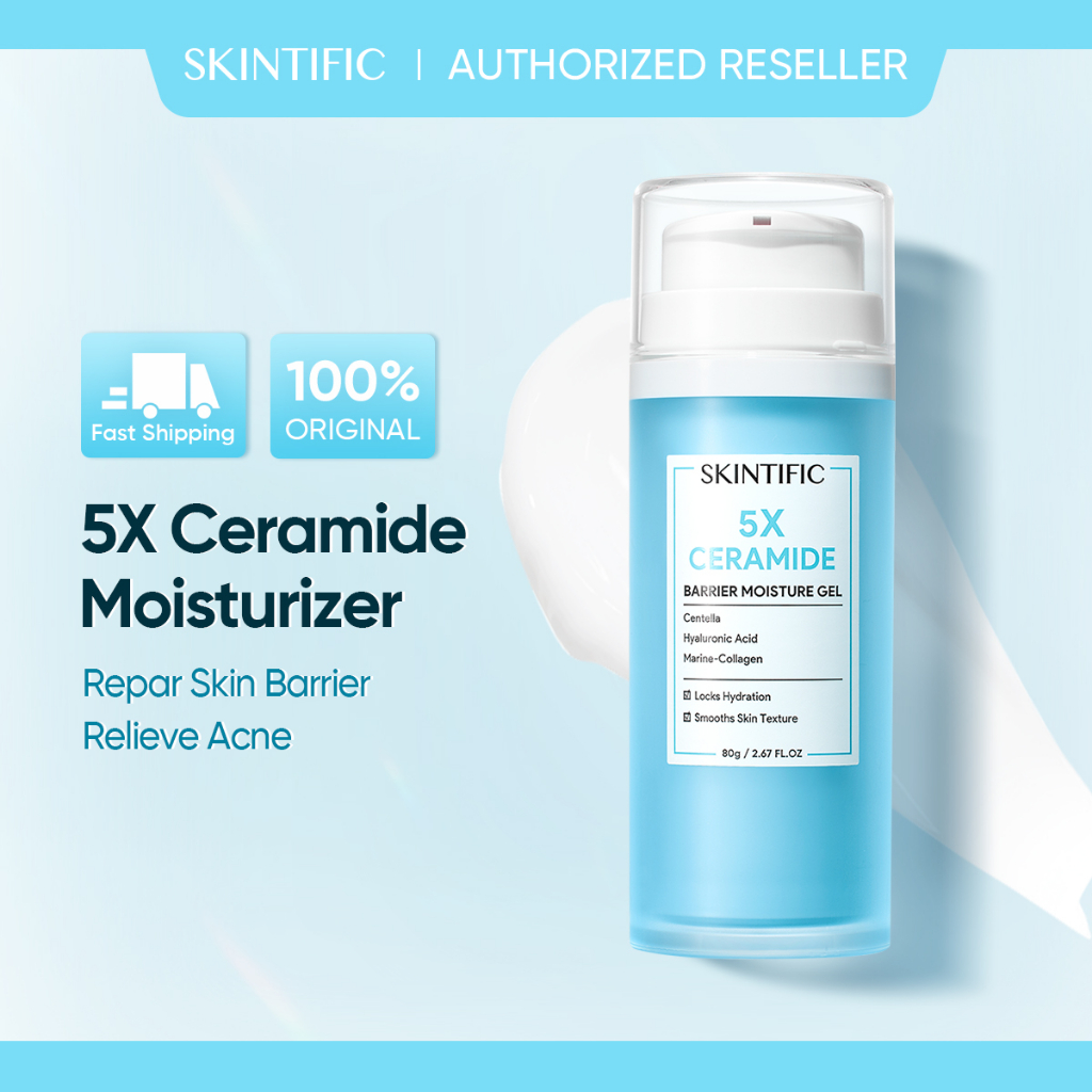 [100% Ori] SKINTIFIC 5X Ceramide Barrier Moisture Cream Ceramide Moisturizer Repair Skin Barrier Moisturiser Big 80g