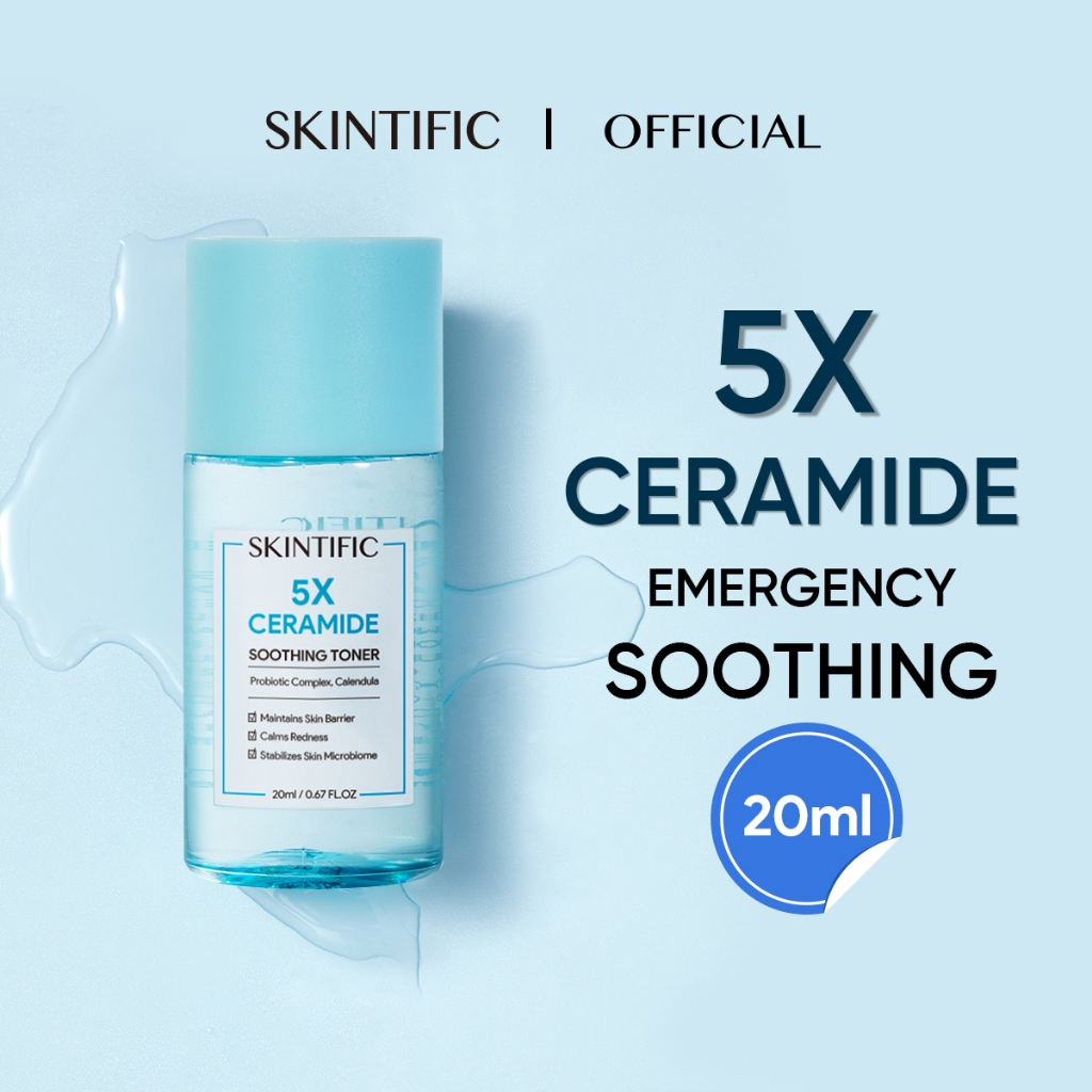 [100% Ori] SKINTIFIC 5X Ceramide Soothing Toner Skin Barrier Repair Toner With Calendula Daily Toner 20ml Travel Sizes