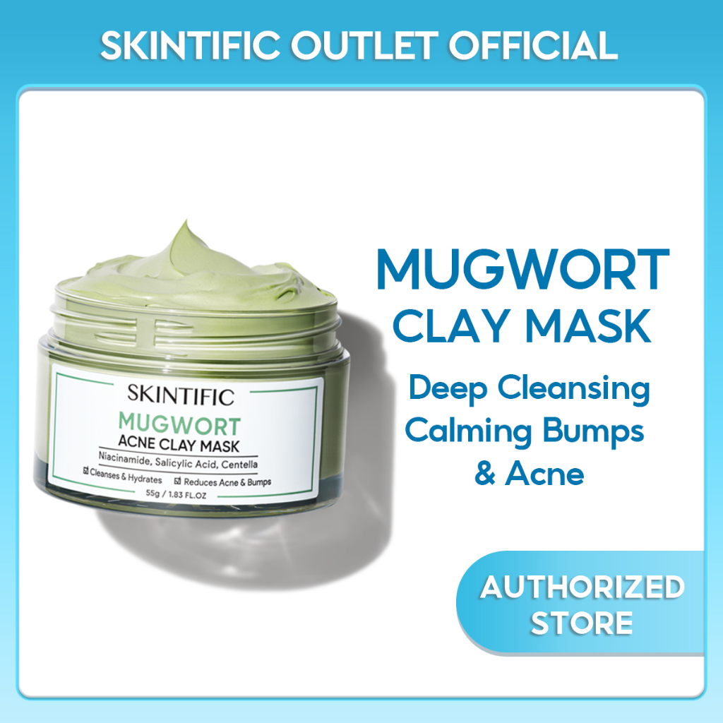 [100% Ori] SKINTIFIC Mugwort Mask Anti Pores & Acne Clay Mask Moisturizing Oil Control Mud Mask Reduce Redness Soothes