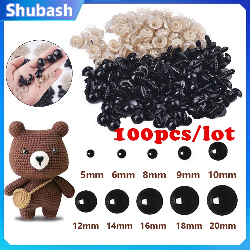 100pcs 5-20mm Safety Plastic Doll Eyes for babyToys DIY Barbie doll Eye for Toys Birthday Gifts for Kids mainan