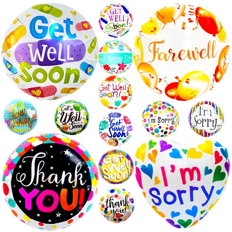 10 & 18 Inch Foil Balloon Get Well Soon Thank You Fare Well I'm Sorry Good Luck Foil Belon [READY STOCK]