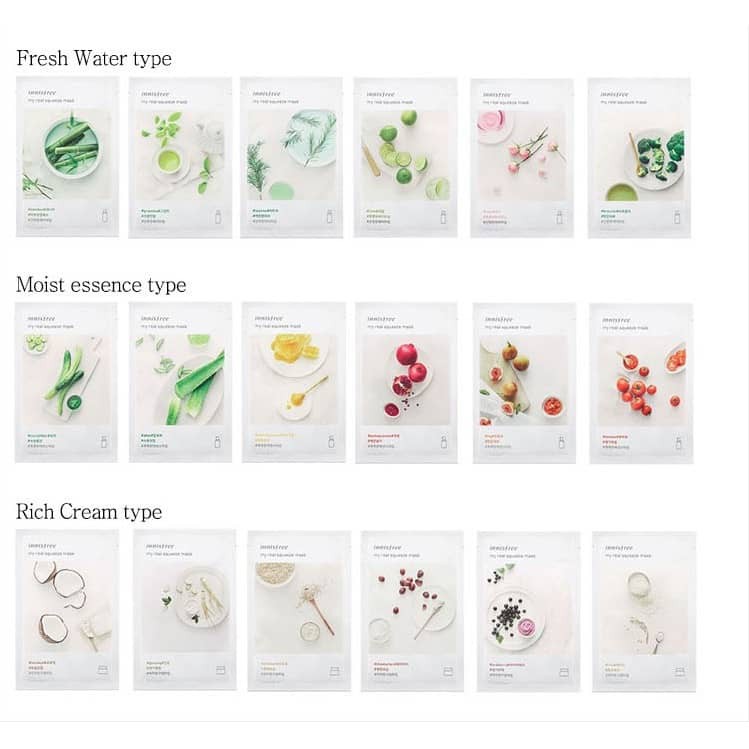 (10 free1) Innisfree My Real Squeeze Facial Sheet Mask Natural Skin Care Beauty Korean Face Mask Natural Essence