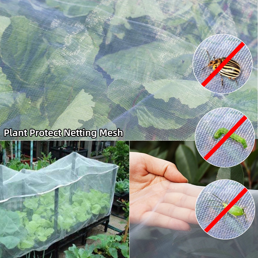 10M Firlar Insect Protection Netting, Garden Vegetable Protective Mesh Net White Plant Covers, Grow Tunnel Fine Mesh Plant Protection Netting Fruits Flowers Crops Greenhouse