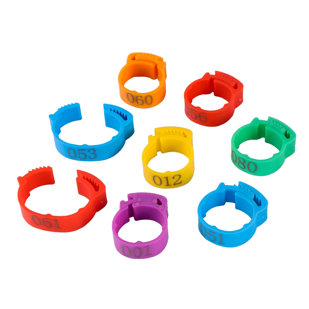 10Pcs Chicken Foot Ring Adjustable Size Poultry Leg Digital Label Buckle Ring 6 Colors Plastic Chick Duck Goose Farm Equipment