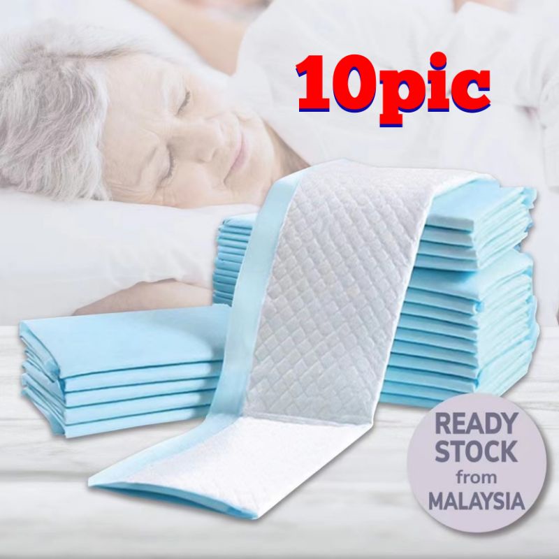 10pcs Disposable Underpad 60x90cm Incontinence Pads, Super Absorbent Protection Elderly, Diapers, Pelapit