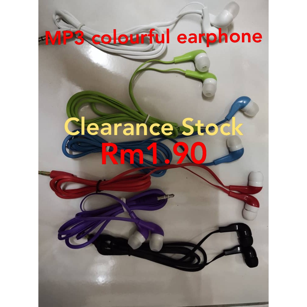 11.11 SALE MP3 Stylish In-Ear Stereo Earphone Earbud Smartphone Blue & White & Black & Red & Purple & Green