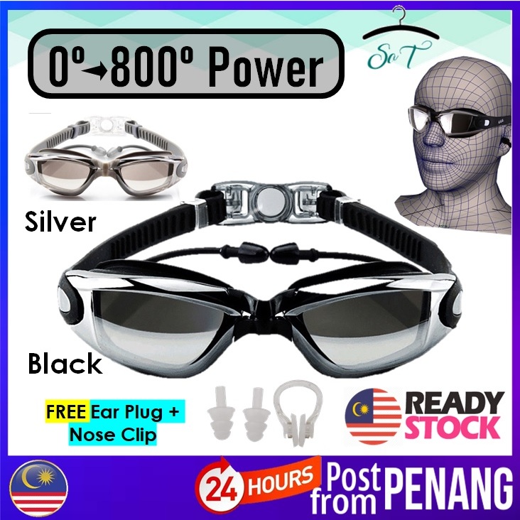 [#127] PENANG READY STOCK FOR Swimming Goggles Swim Diving Adjustable Waterproof Anti-fog UV Tinted Lens