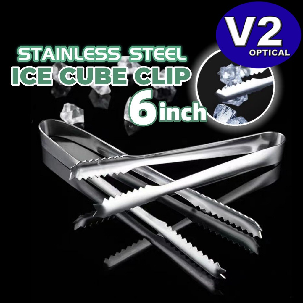 (15cm) Ice Cube Clip Stainless Steel Tongs Bread Gripper Food Kitchen Gadget Barbecue Clip Ice Clamp Clipper Sugar Tong