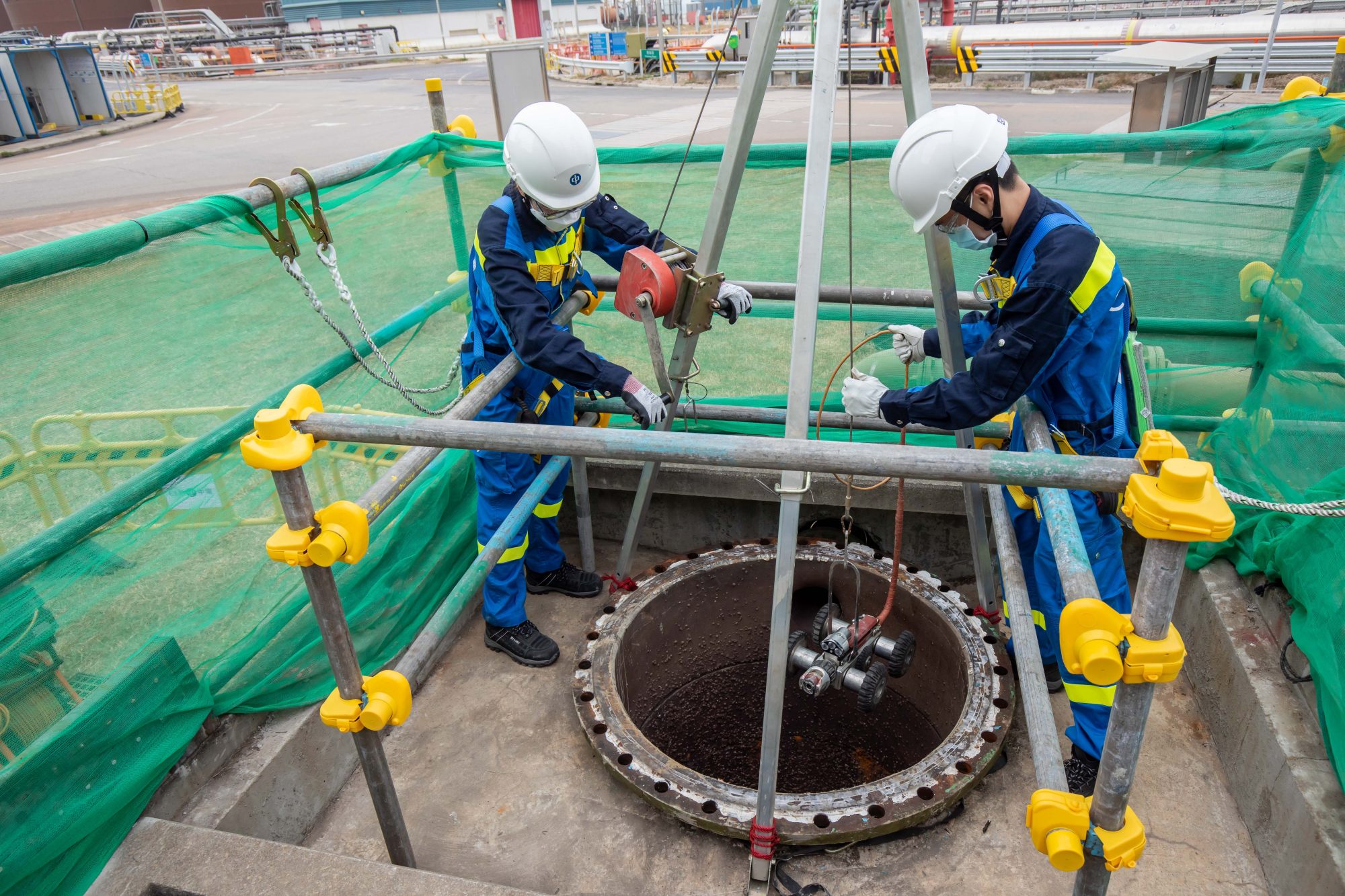 Company engineers use a crawler robot to check a culvert. Photo: Handout