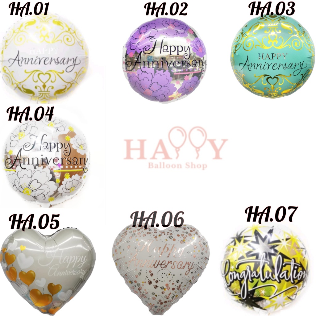 18inch Foil Balloon Happy Anniversary / I'm Sorry / Get Well Soon