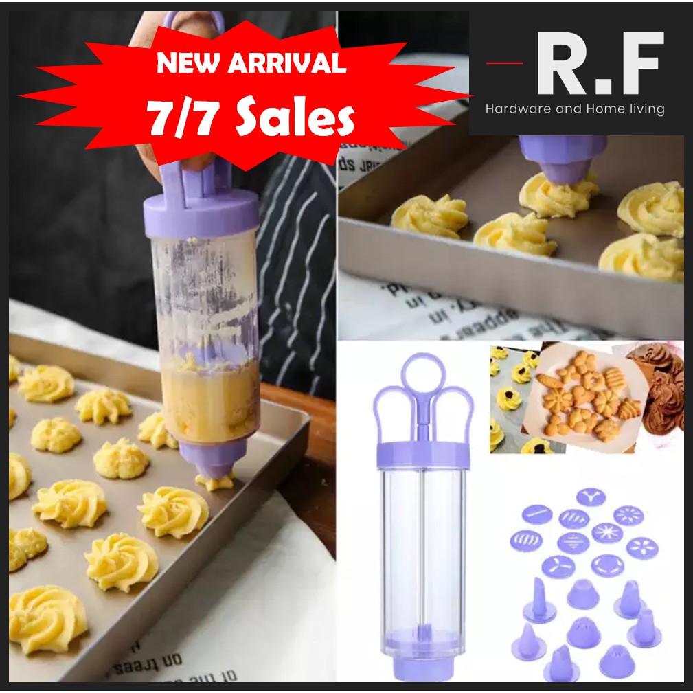 18 Pcs/Set Kitchen Gadgets Icing Nozzle Cream Tips Acuan Biskut Pembuat Biskut Tekan Alat Cetakan Set