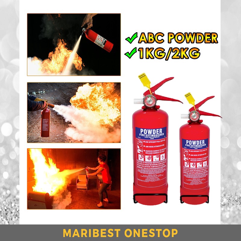 1KG/2KG ABC Powder Fire Extinguisher for Car Home Pemadam Api Kereta Rumah Mini Dry Powder FIre Extiguisher Portable 灭火器