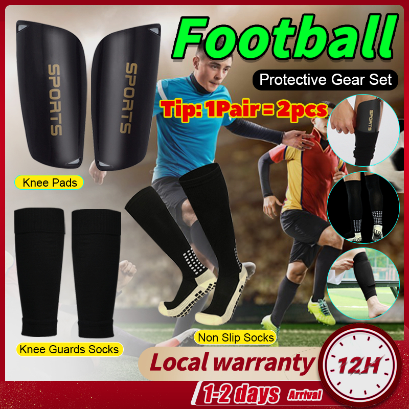 1 Pair Shin Pad Soccer Shin Guard Stokin Bola Football Socks For Adult/Kids Leg Knee Pad Support Sock Barang Bola Sepak