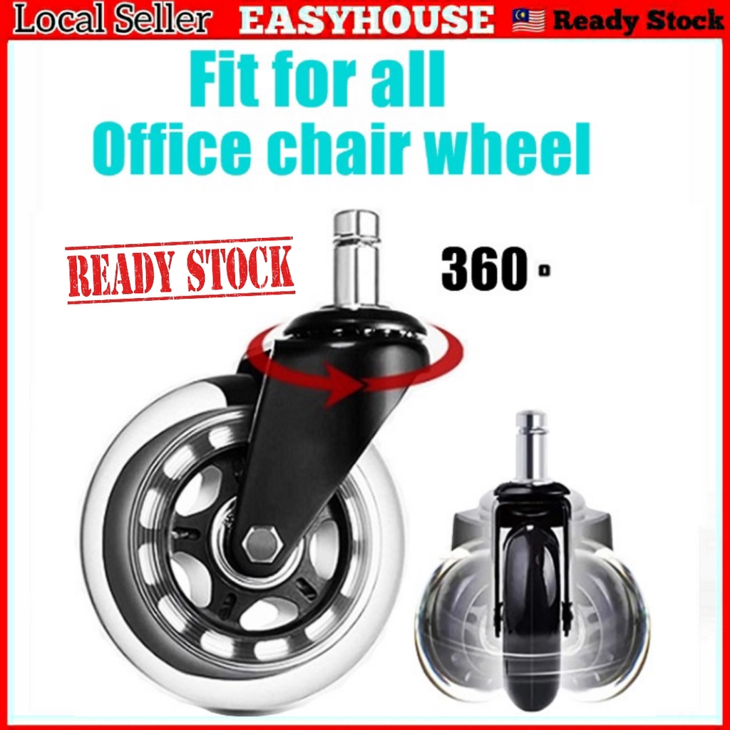 1PC 3 Inchi Tukar Roda Kerusi Office Pejabat Swivel Ofis Chair Roller Casters Office Ergonomic Repair Ganti Rosak