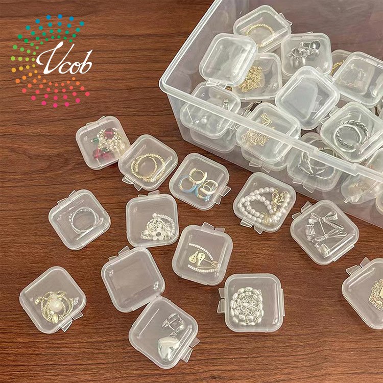 1PC 3.5*3.5*1.5cm Mini Clear Plastic Storage Box Container Lids Empty Hinged Boxes for Beads DIY Craft Jewelry Making