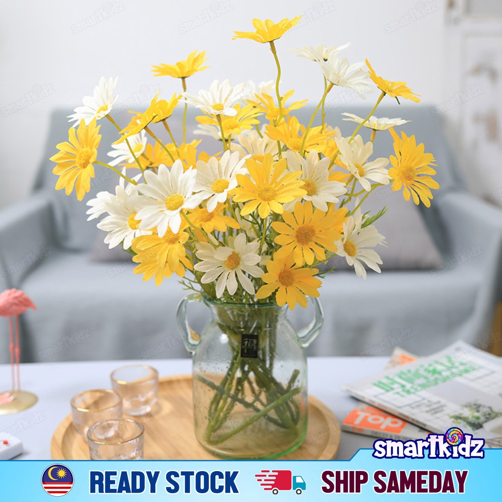 [1pc] 5 Flowers Daisy Flowers | Bellis Perennis Handmade Wedding flower | Home/ Wedding Decors - smartkidz