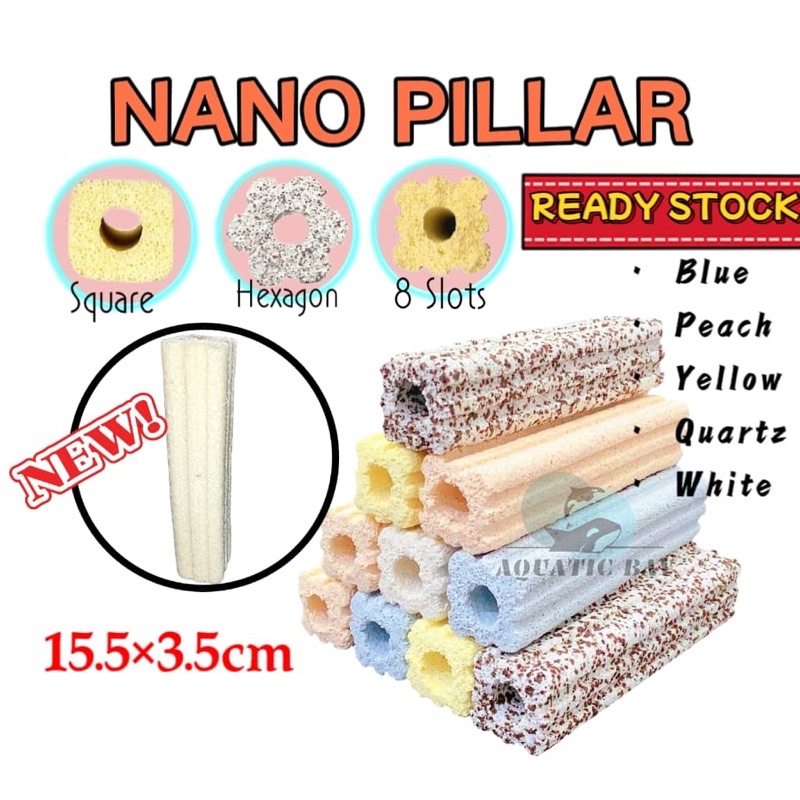 【1PC】Aquarium Nano Pillar Bacteria House Size S / L Far Infrared Effect Water Filter Material Media Filter