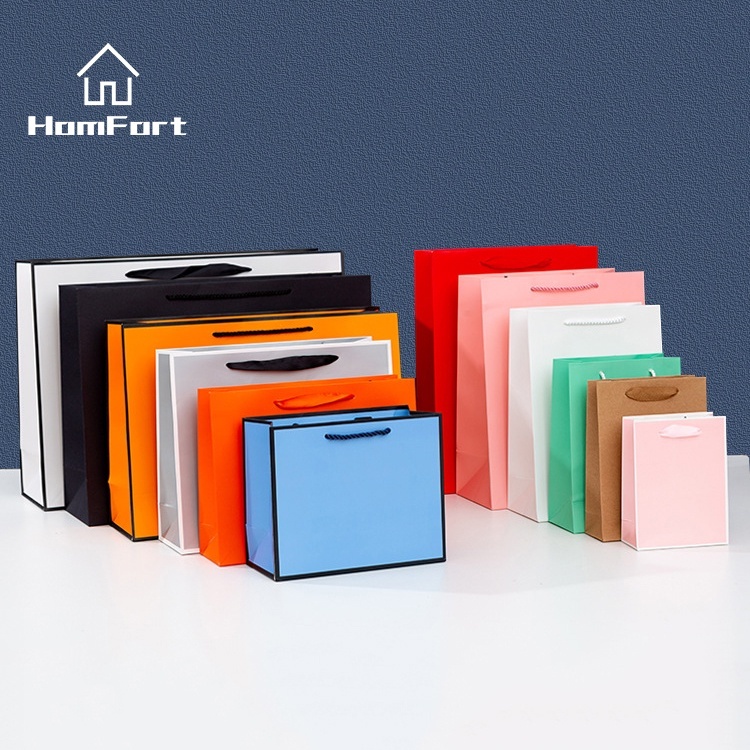 1Pc High Quality Horizontal Style Colorful Kraft Paper Pouches Gifts Bag Handle Fashionable Party Shoes Gift Shop
