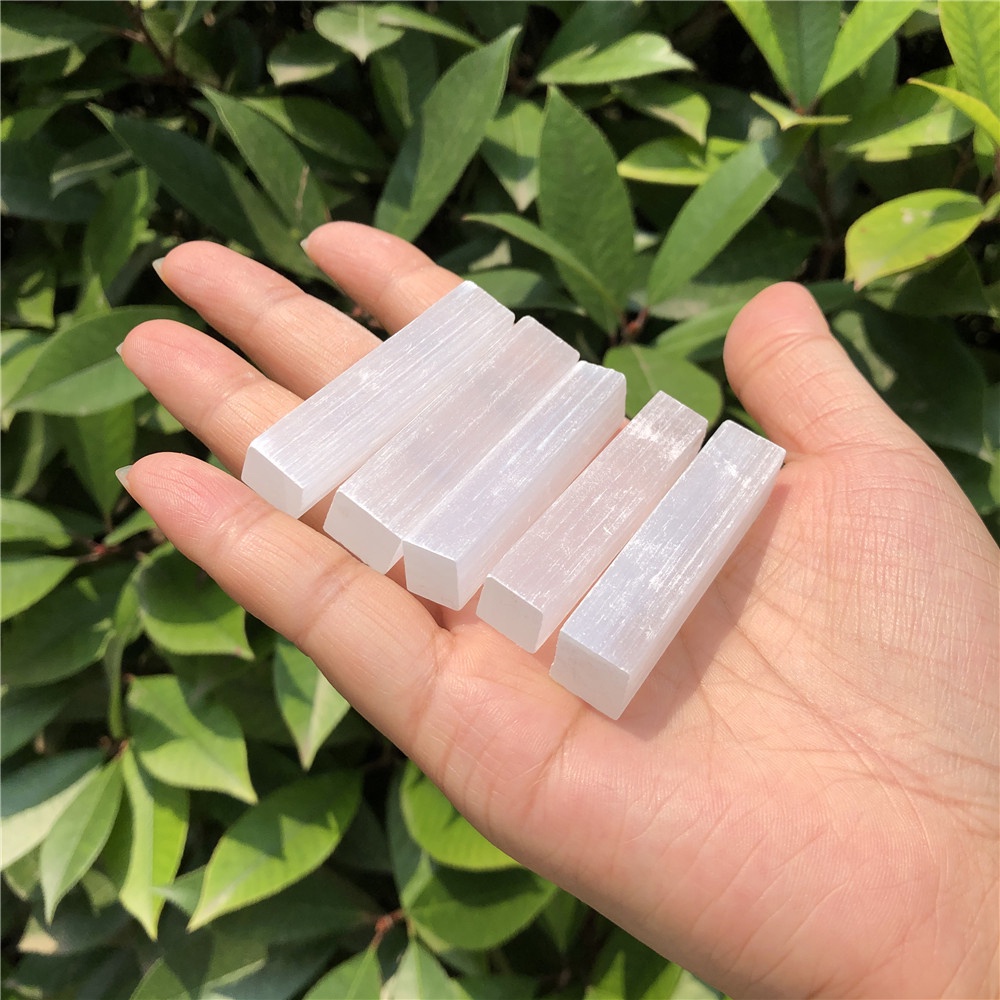 1pc Natural Selenite Stick Raw Crystal Reiki Healing Chakra Stone Home Decoration About 6cm