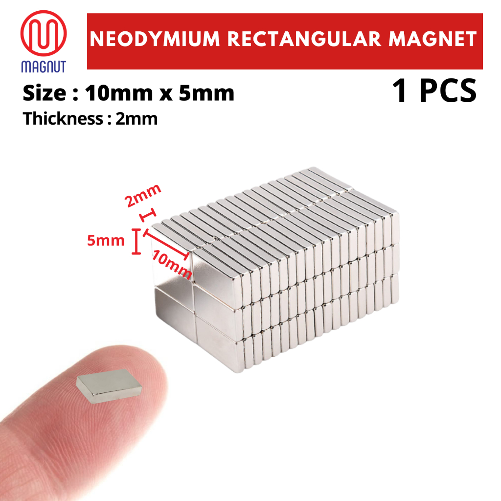 1pcs - 10mm x 5mm x 2mm TINY SIZE Rare Earth Neodymium Rectangular Magnet