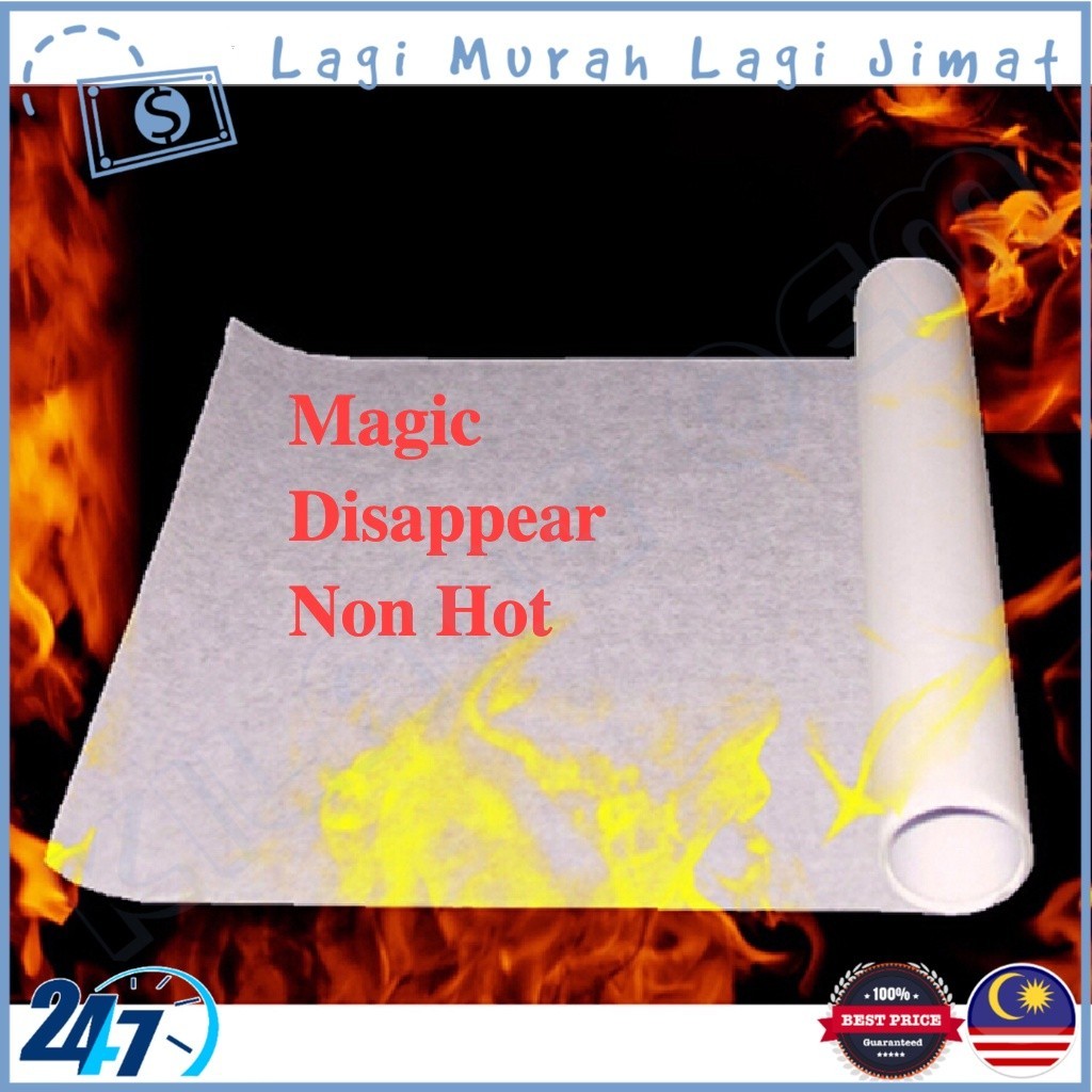 1pcs 50x20cm Magic Disappear Instant Safe Non Hot Fire Paper Flash Flame Paper Magic Props Toys Kertas Magic Hilang