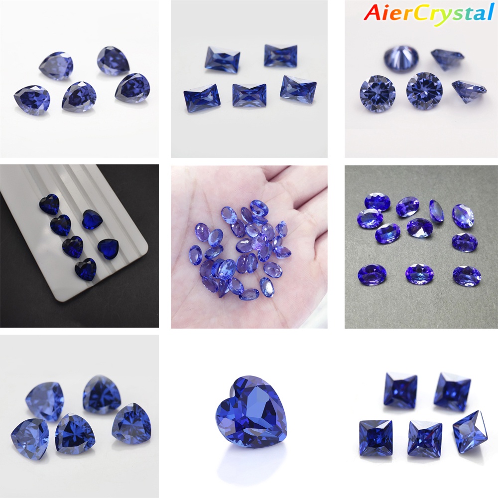 1PCS Gem Natural Royal Cornflower Sapphire Bare Stone Bulk Gem Corundum Spar DIY Ring Pendant Necklace Jewelry AAA