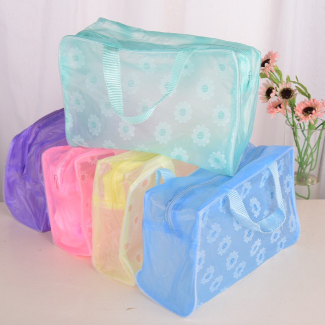 1Pcs PVC WaterProof Makeup Storage Bag Floral Creative Home Travel Toiletries And Bath Products Storage Bag