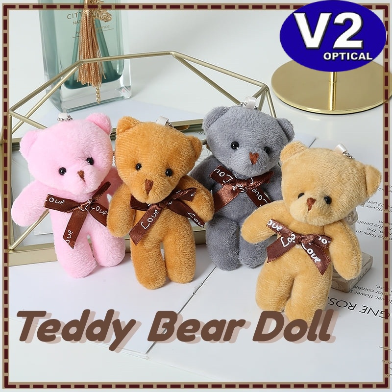 (1 PCS)Teddy Mini Bear Cute Small Size Bear Doll Soft Stuffed Plush Doll Kids DIY Bouquet Birthday Gift Wedding Doorgift