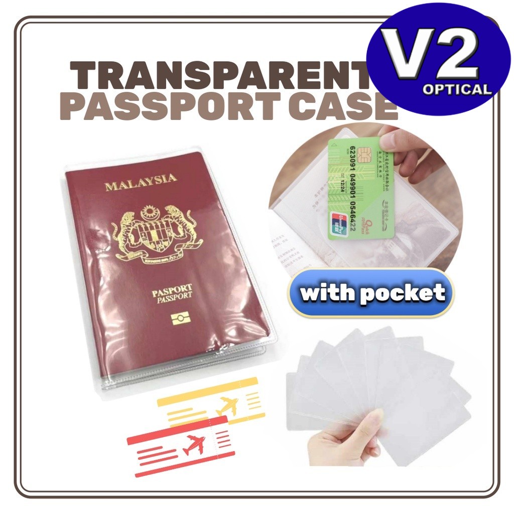 (1 PCS) Transparent Passport Cover With Card Slot Waterproof Passport Protector Holder Clear Travel Case Pouch Cover