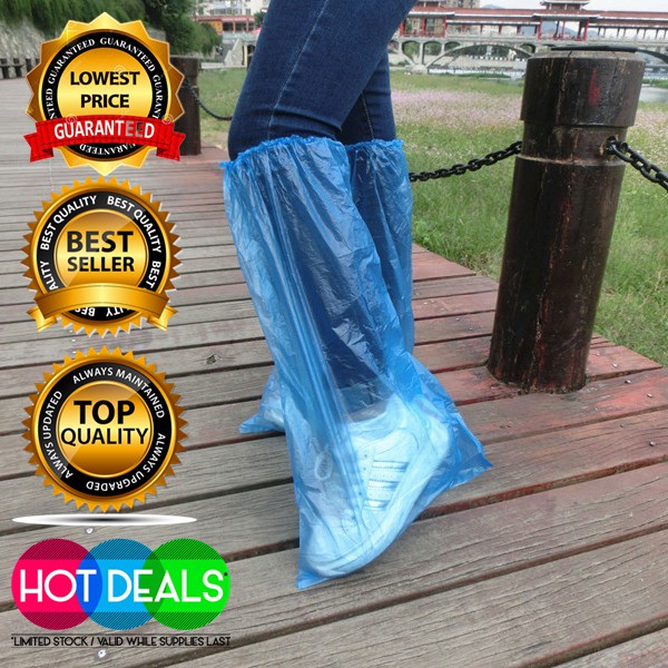 1pcs Waterproof Rain Rainproof Foot Overshoes Disposable Raincoat Plastic Medical Shoe Cover Protective Rubber Wear