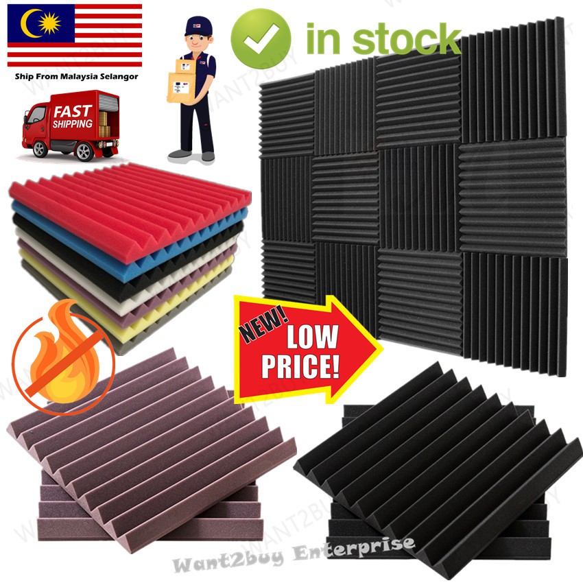 1pc Wedge Soundproof Sponge Sound Stop Absorption Panel Recording Studio Acoustic Foam Span Kalis Bunyi Suara KTV Kedap