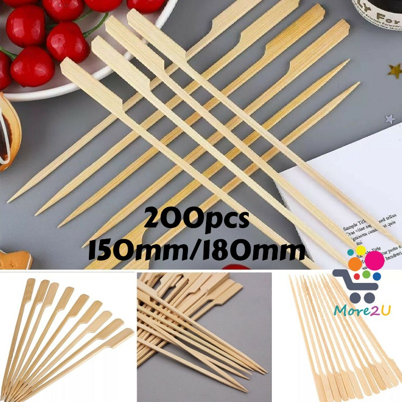 [200pcs] Bamboo Fruit Skewer/ Oden Skewer Stick/ Jelly Ball Stick/ LIDI Sate Bambu Makanan Tongkat Buluh