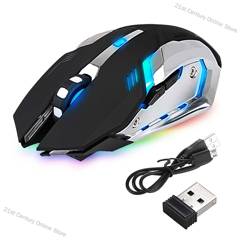 21st Century Online Store LED Wireless Optical Gaming Mouse Rechargeable X7 High Resolution Mouse