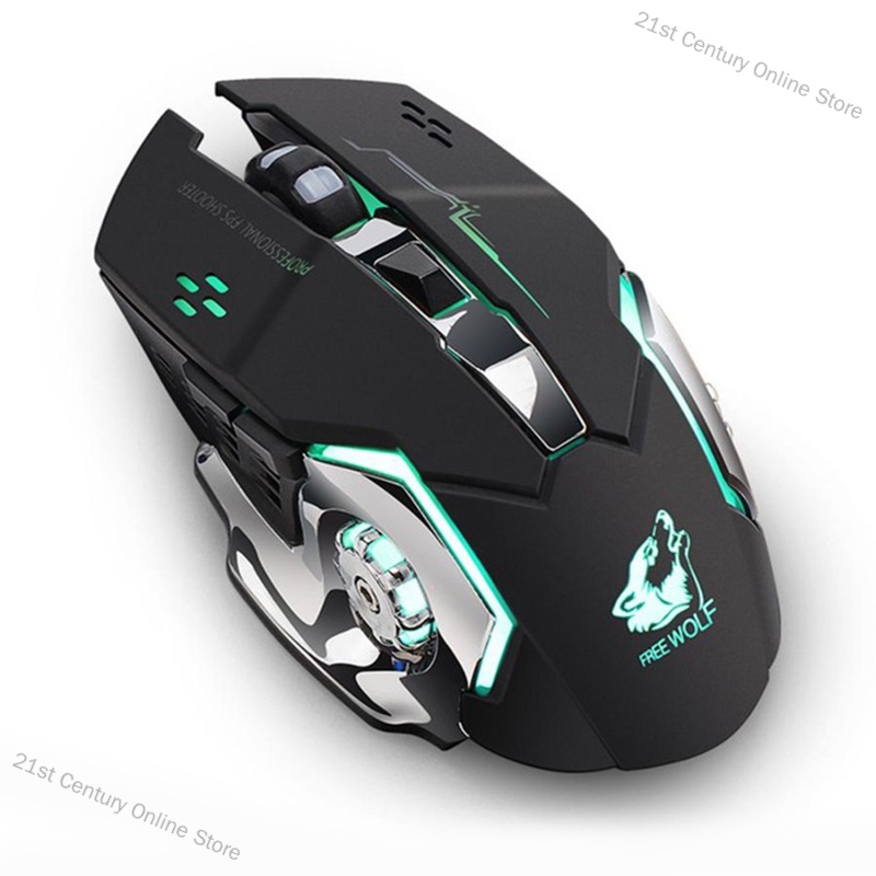 21st Century Online Store Rechargeable Wireless Silent LED Backlit Gaming Mouse USB Optical Mouse for PC