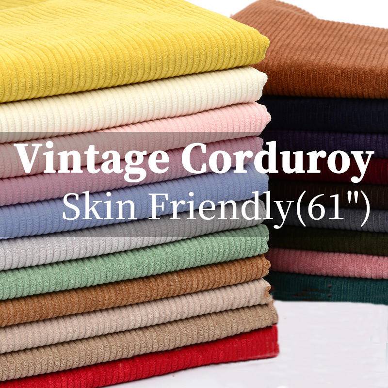 (24 colors) solid color vintage corduroy fabric clothing handmade patchwork fabric 0.5mx155cm/kain korduroi