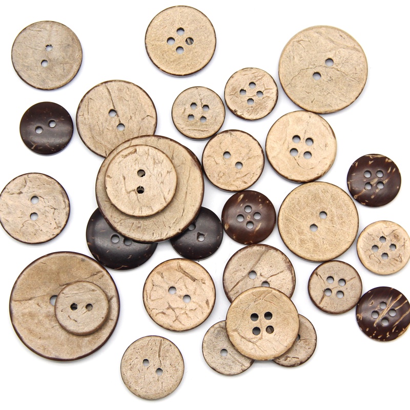 2/4 Holes Natural Eco-friendly Coconut Shell Wood Buttons For Clothing Baby Clothes Children Scrapbook Decorative Brown Wooden Buttons 9/10/11/13/15/20/23/25/30mm