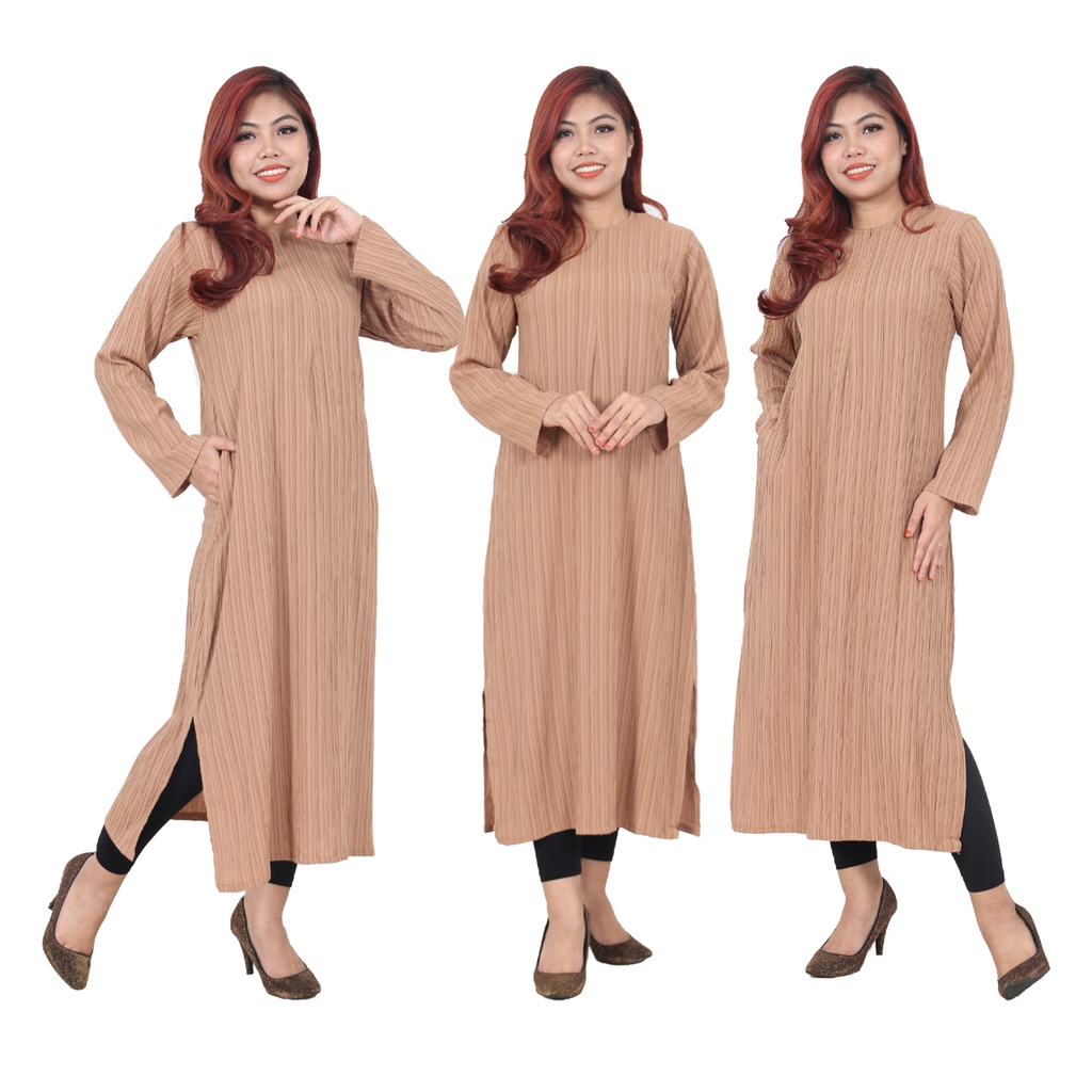 Kaftan Dress Viral | Long Blouse | Beautyline Cotton Crepe Ironless| Muslimah Fashion Blouse