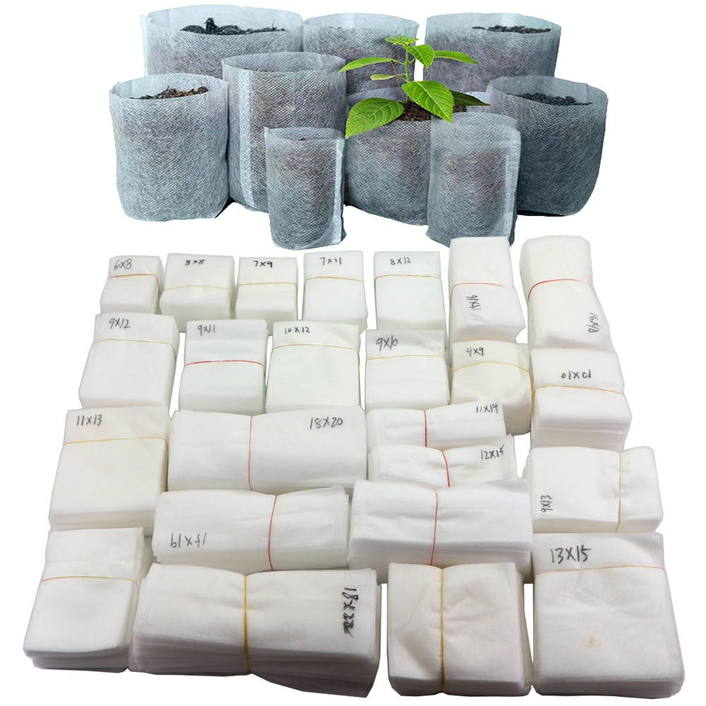 25/50/100pcs Biodegradable Nonwoven Fabric Nursery Plant Grow Bags Se-edling Growing Planter Planting Pots Garden Eco-Friendly Ventilate Bag