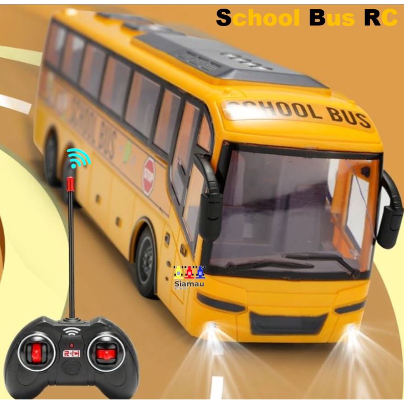 2.7GHz School Bus Remote Control Tourist Bus with Light 4CH Electric Simulation RC Tour Model Toys