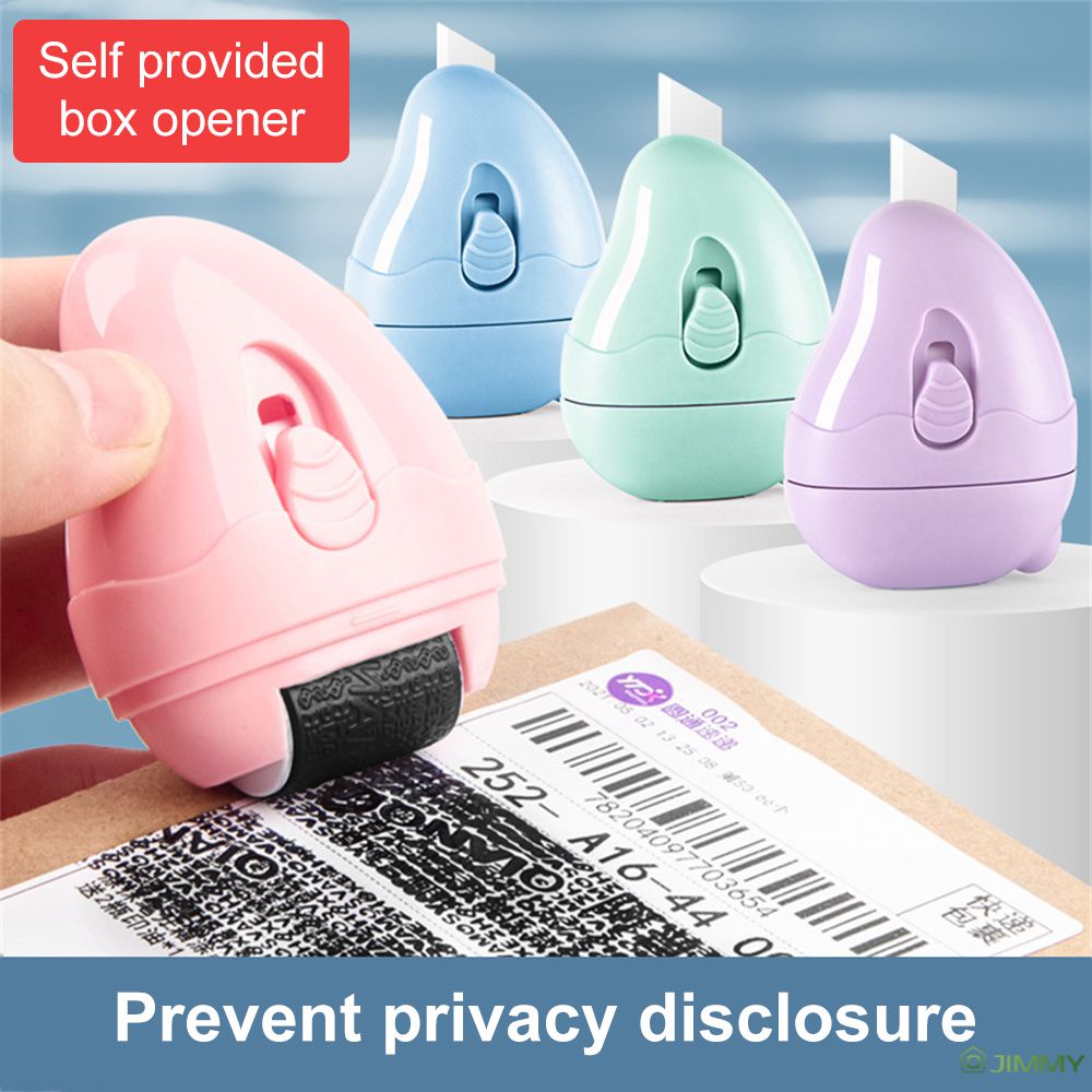 2in1 Confidential Security Stamp Seal Roller Smear Information Identity Address Blocker Anti-Theft Privacy Confidential Guard Open the Tool of Express Delivery