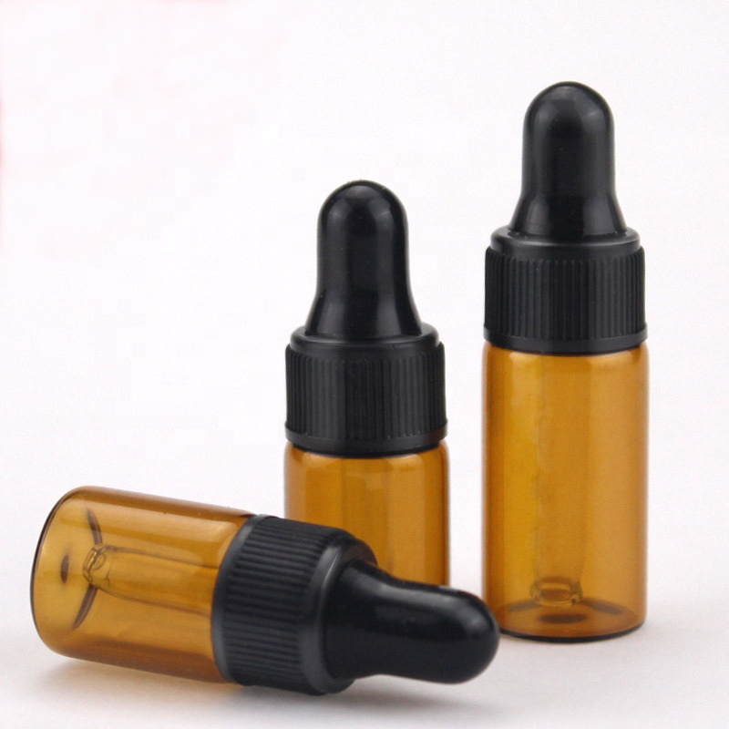 2ml Mini Dropper Glass Amber for Tester Essential Oil Perfume / Serum Tester Bottle 2ml