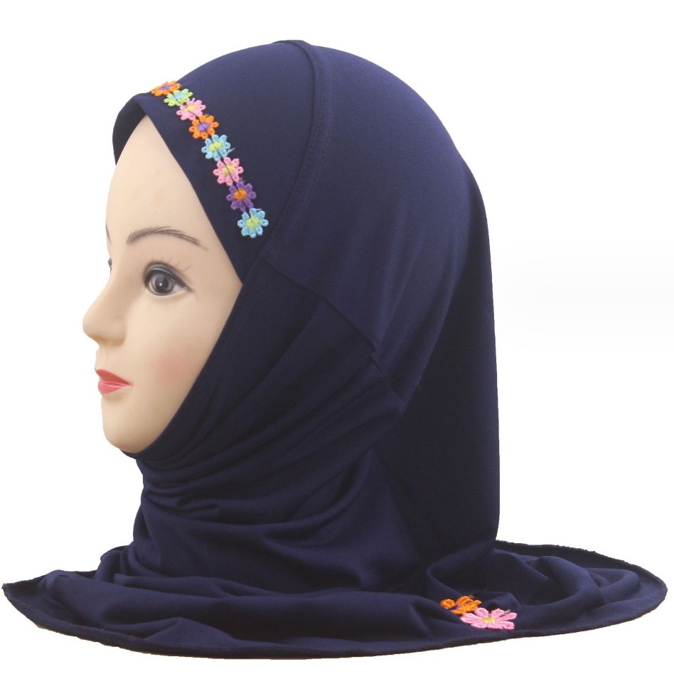 2PCS Handcrafted Flower Hijab for Girls - Delicate & Pretty