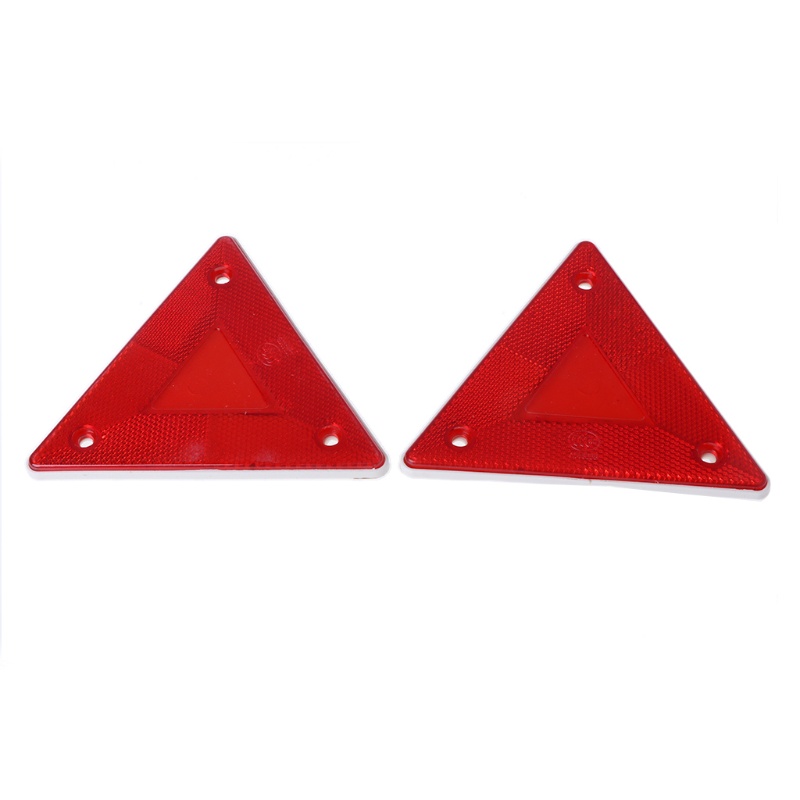 ✿ 2 Pcs Triangle Warning Reflector Alerts Safety Plate Rear Light Trailer Fire Truck Car