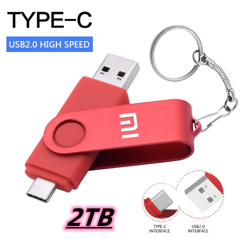 2TB OTG 3-in-1 USB Micro Type-c Flash Drive 1TB 512GB 256GB 128GB 64GB Pendrive for Android Smartphone Laptop